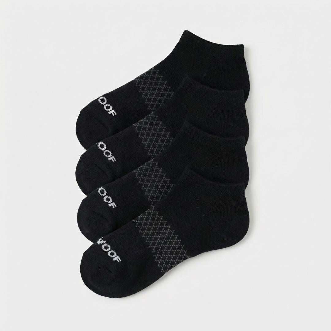 Black Bamboo Ankle Compression Socks 4 Pack