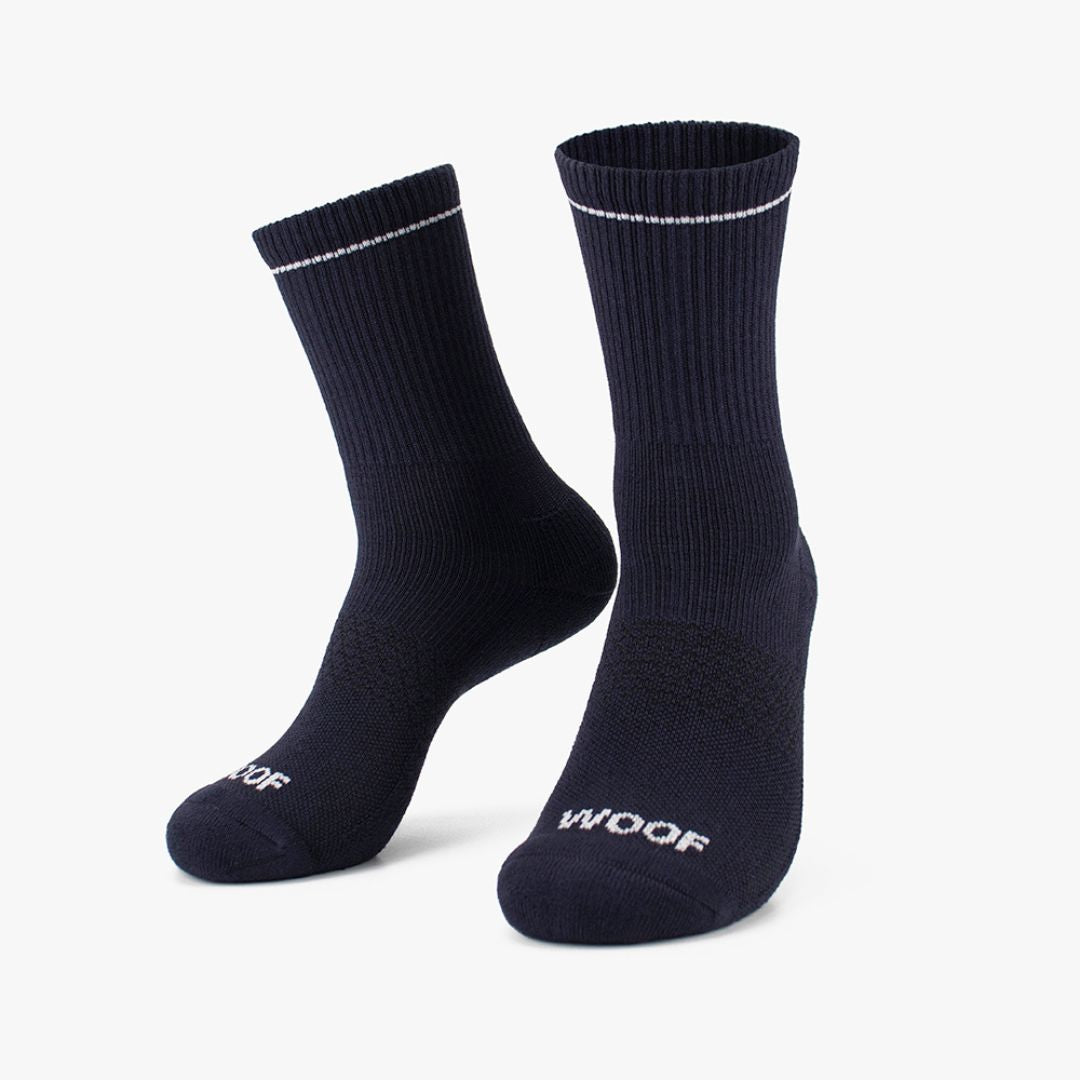 Navy Bamboo Crew Compression Socks 6 Pack