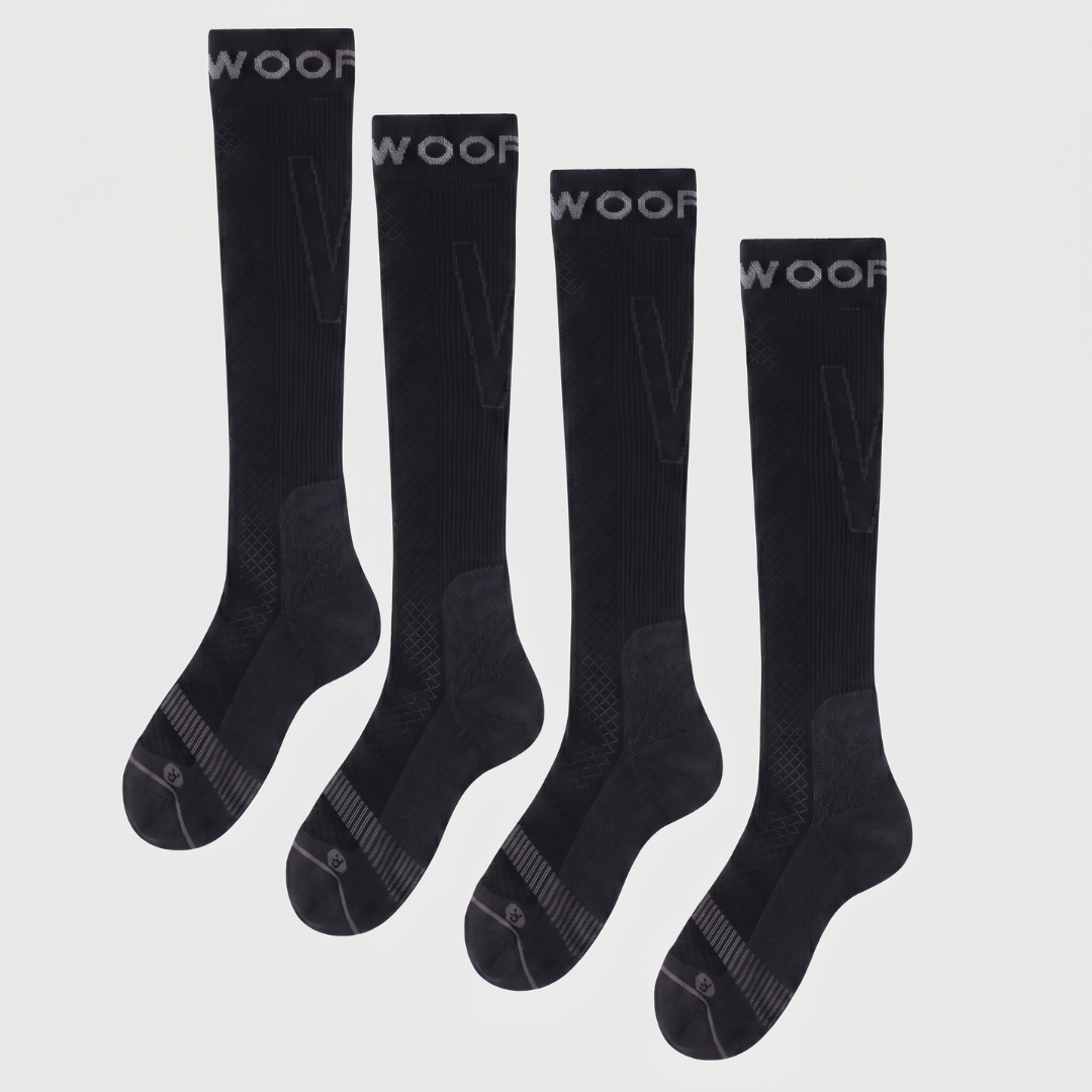 Black Performance Compression Socks 4 Pack