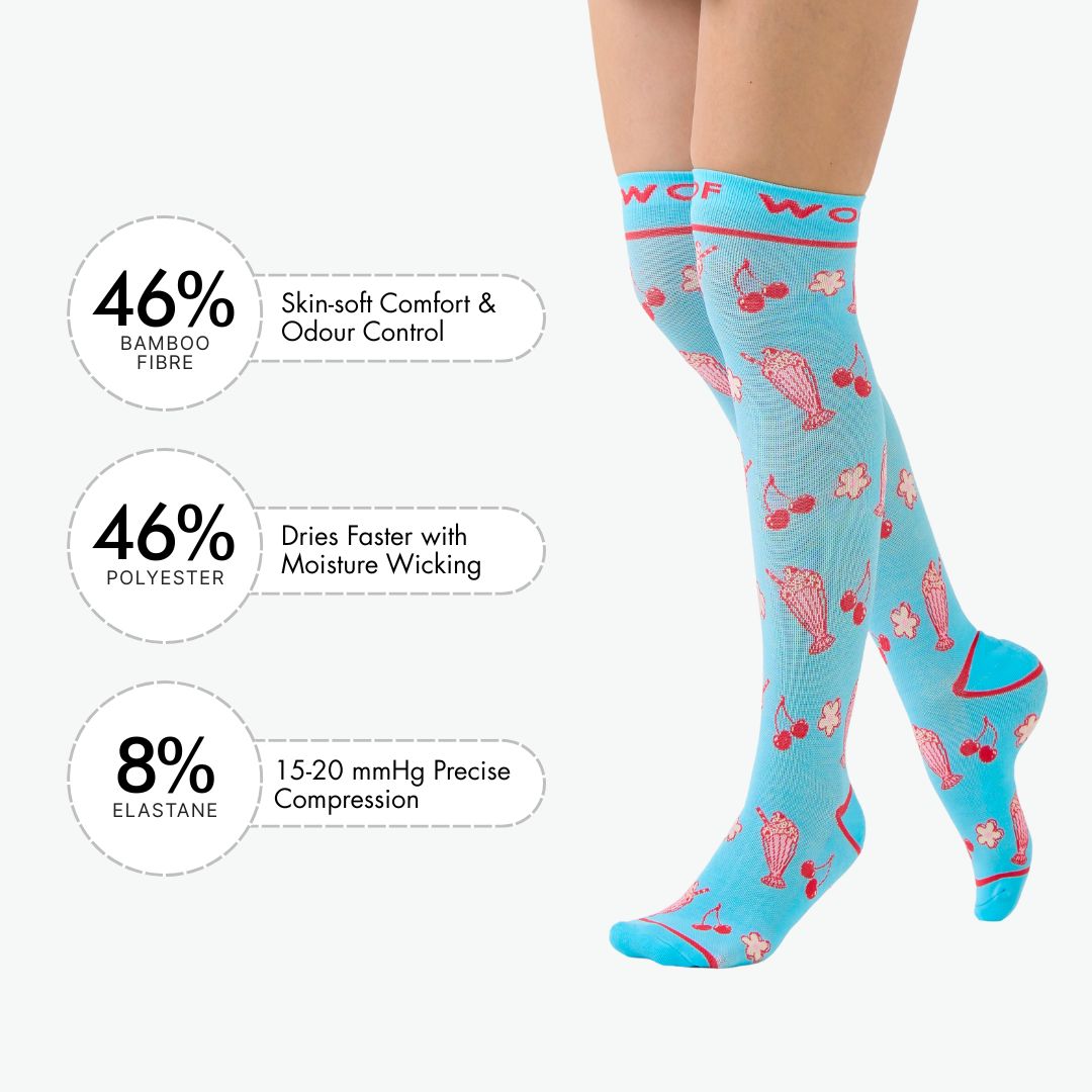 Cherry Milkshake Bamboo Compression Socks