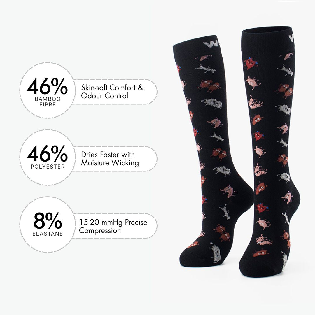 Goofy Organs Bamboo Compression Socks