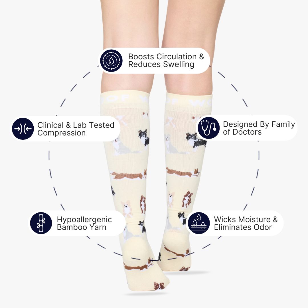 Border Collies Bamboo Compression Socks
